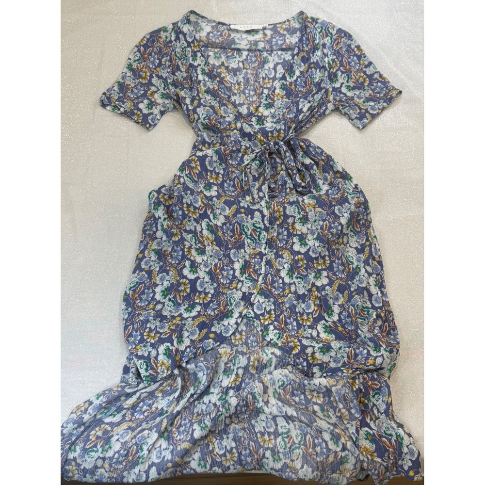 ASTR Floral Midi Dress in Navy, White & Green